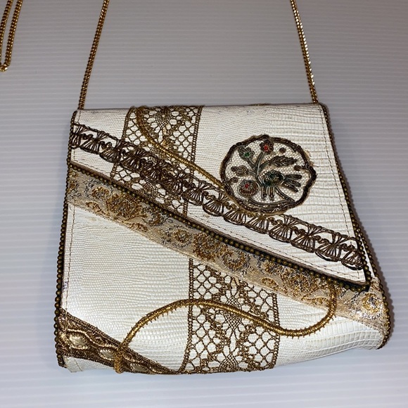 Vintage Bevy Crossbody Leather Beaded Bag - Picture 2 of 11